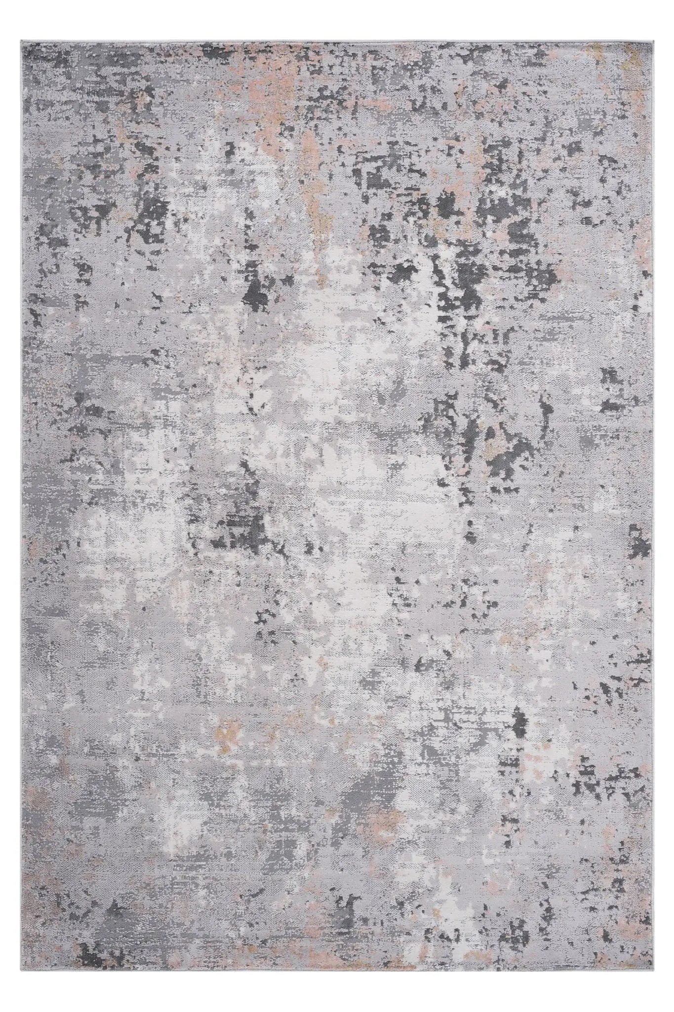 Marfi Abstract Rug, gray distressed pattern with peach accents, Unique Piece Furniture rug on Tampa Home & Garden Store