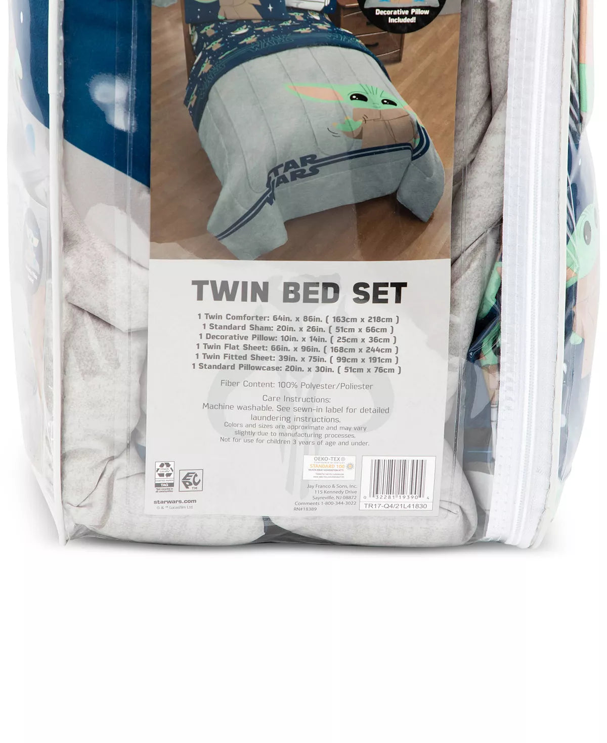 Disney Star Wars Hello Grogu twin bed set by Vanessa Jane, Grogu print, new with tags on Tampa Home & Garden Store