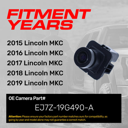 OE Lincoln MKC backup camera EJ7Z-19G490-A by Master Tailgaters, black housing on Tampa Home & Garden Store