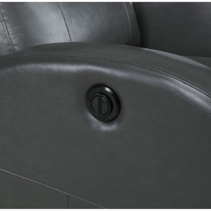 Meglia Power Recliner Chair dark gray faux leather with arm control knob on Tampa Home & Garden Store