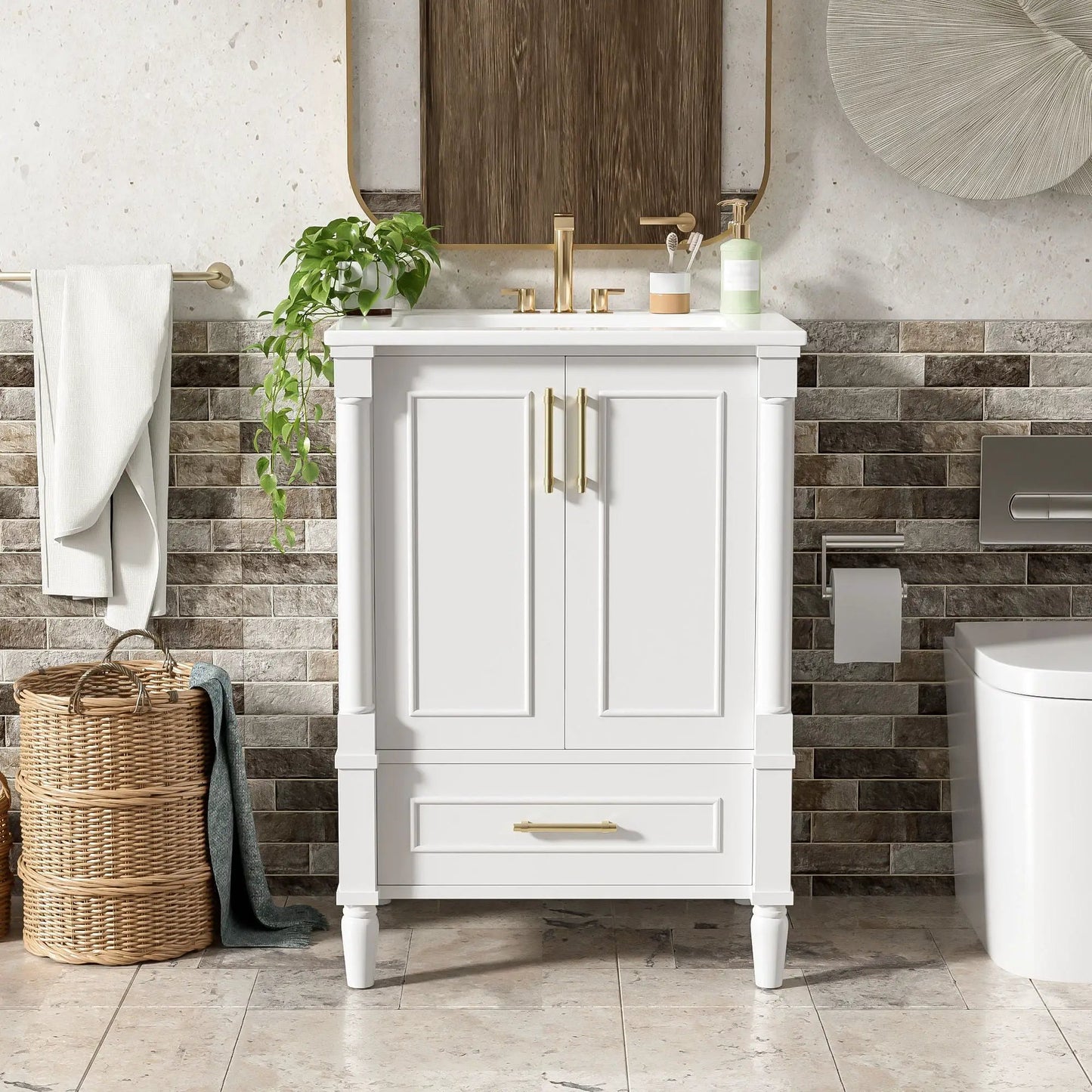 Bathroom Vanity With Ornate French Cylinder Legs