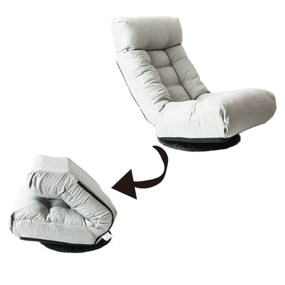 Reclining floor chair with a metal frame in light gray fabric upholstery by HouseOfZazla on Tampa Home & Garden Store