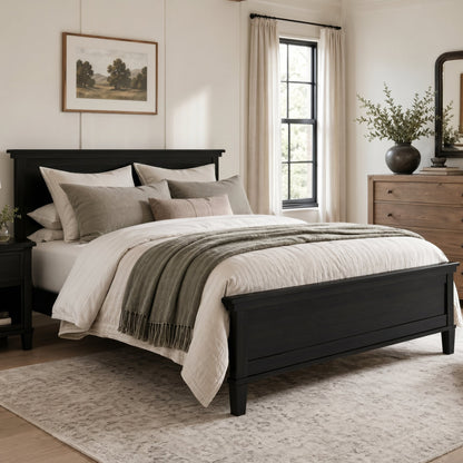 Full Size Modern Wood Bed Frame and Headboard