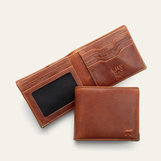 Magnate Billfold wallets by Will Leather Goods in brown Italian leather with card slots on Tampa Home & Garden Store