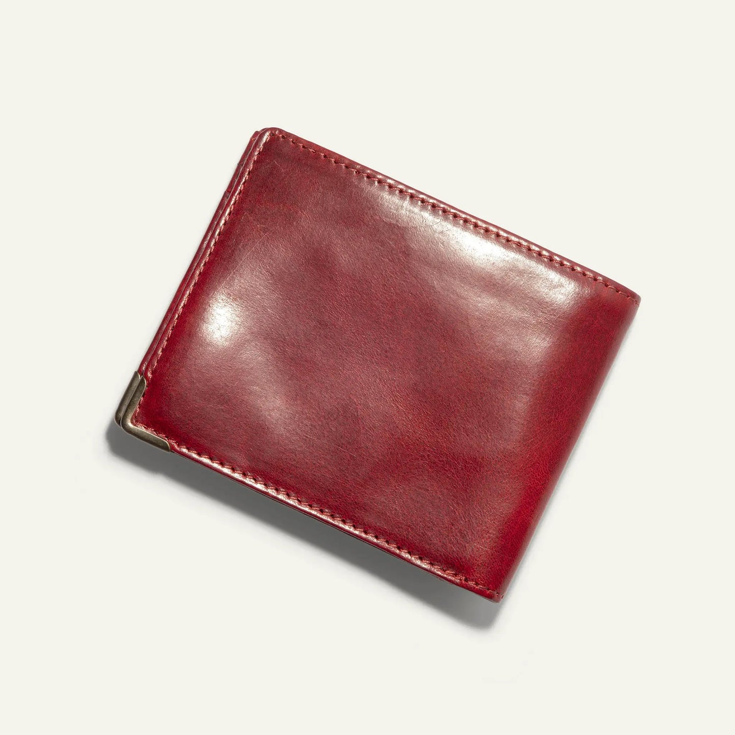 Magnate Billfold Wallet Italian Leather red leather with stitched edges by Will Leather Goods on Tampa Home & Garden Store