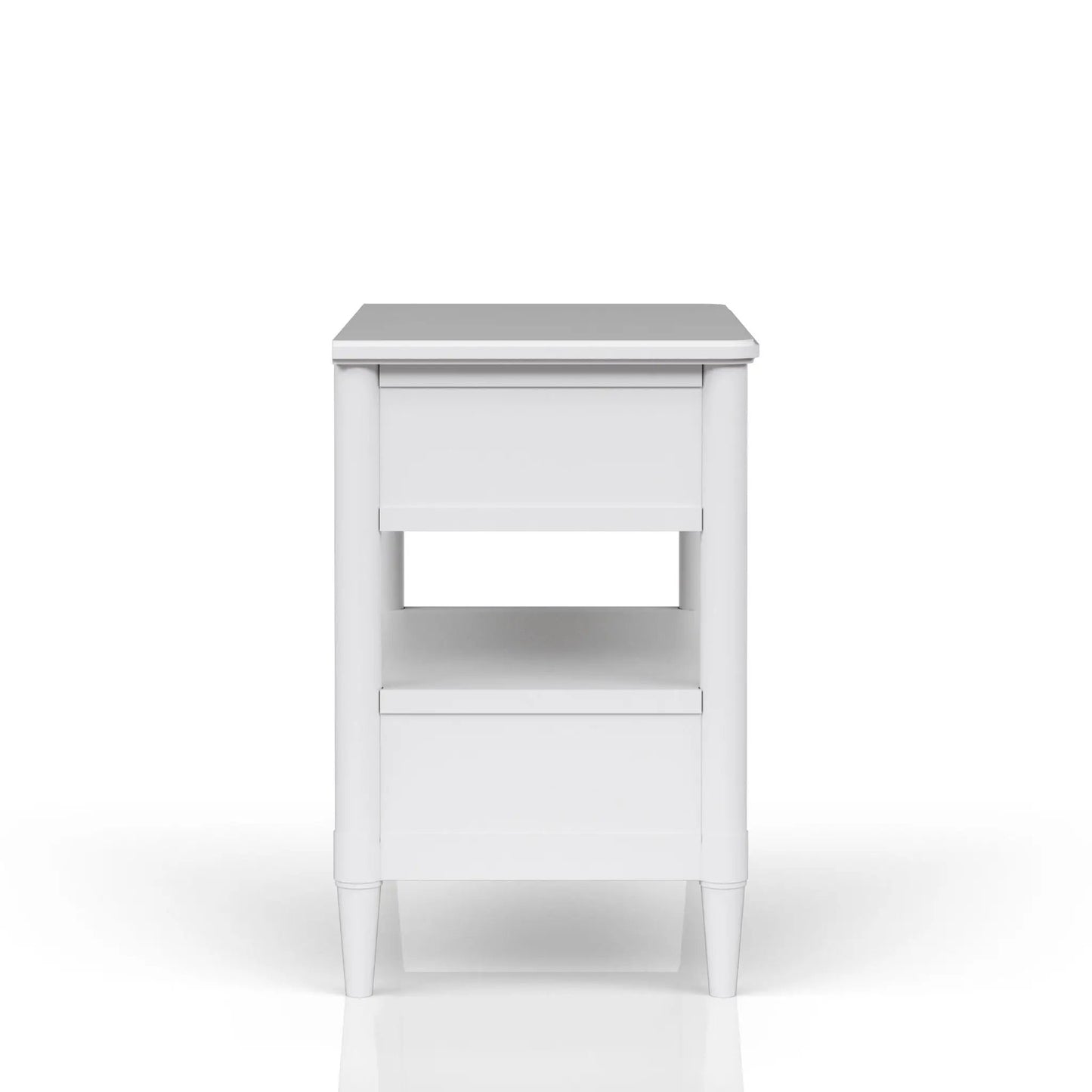 Open Nightstand With 2 Drawers and Felt Lined Top