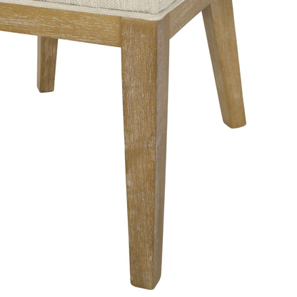 Modern Dining Chair Set HouseOfZazla, 2 beige fabric chairs with natural wood legs on Tampa Home & Garden Store