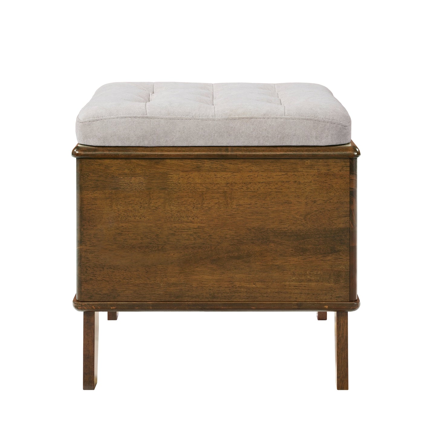 Letitia Rubber Wood Cat Bed Ottoman beige cushion on solid rubber wood base on Tampa Home & Garden Store