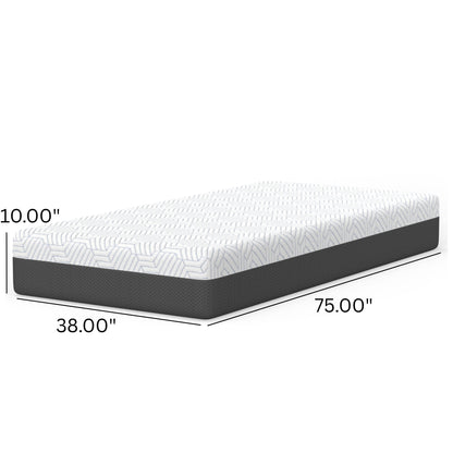 Pur Chill 10in med-firm Hybrid Mattress by HouseOfZazla, phase-change fabric, white top on Tampa Home & Garden Store
