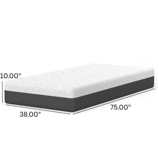 Pur Chill 10in med-firm Hybrid Mattress by HouseOfZazla, phase-change fabric, white top on Tampa Home & Garden Store