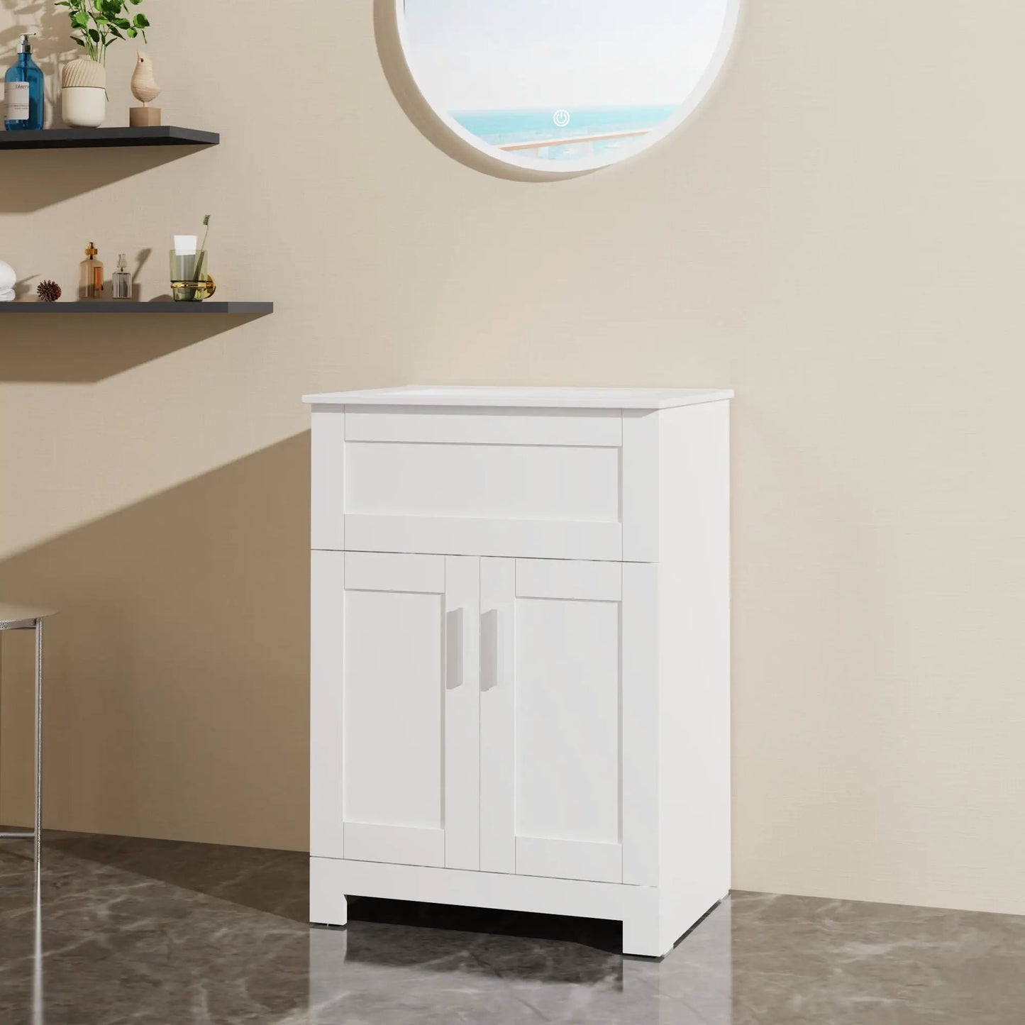 Sink Bathroom Vanity and Laundry Cabinet White