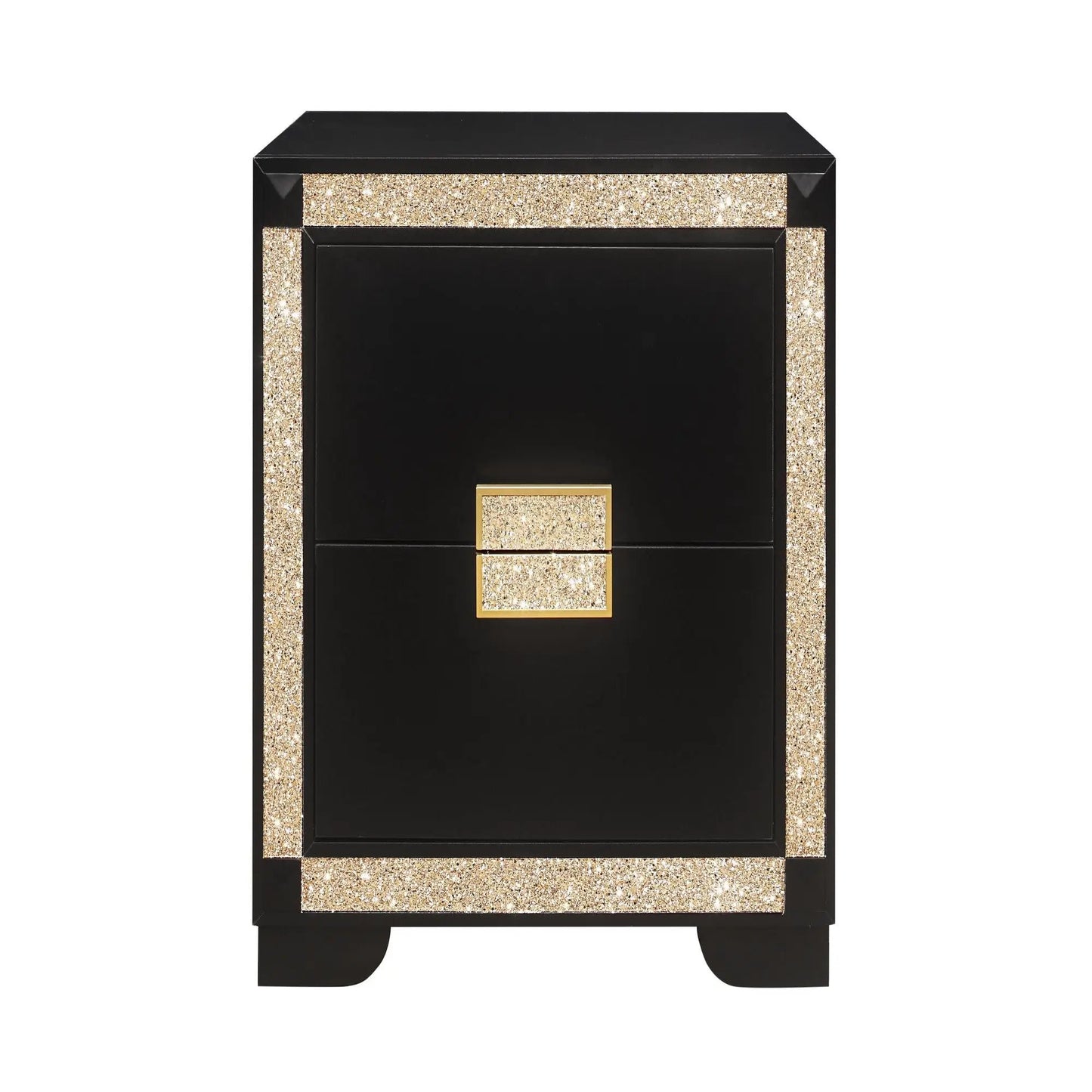 Lively Glitter Nightstand with Bar Handle