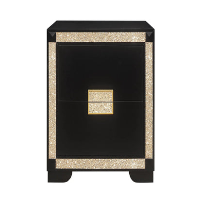 Lively Glitter Nightstand with Bar Handle