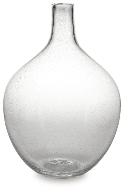 Kurthorne vase, clear glass with bubbles, bulbous body and slender neck Unique Piece Furniture on Tampa Home & Garden Store