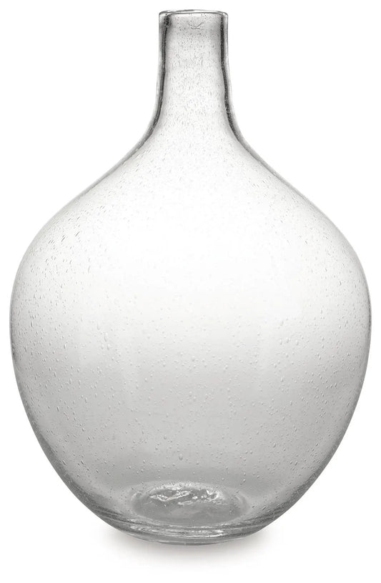 Kurthorne vase, clear glass with bubbles, bulbous body and slender neck Unique Piece Furniture on Tampa Home & Garden Store