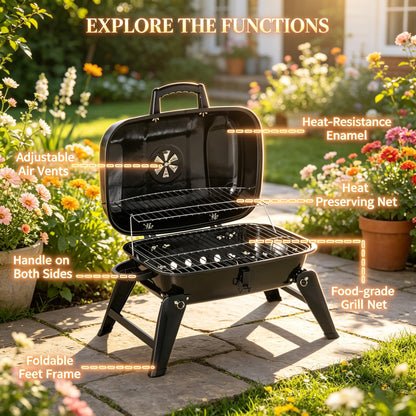 Compact Charcoal Grill For Backyard And Patio