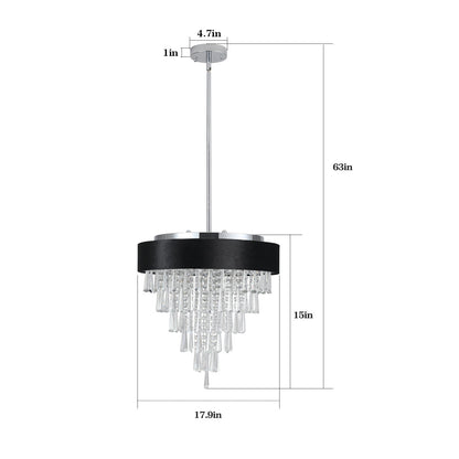 Chandelier 18-inch modern crystal with black velvet shade by HouseOfZazla on Tampa Home & Garden Store
