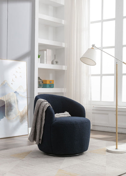 Teddy Fabric and Swivel Barrel Accent Chair
