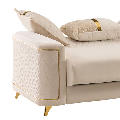 Lisa Modern Sofa With Gold Steel Legs and Foam