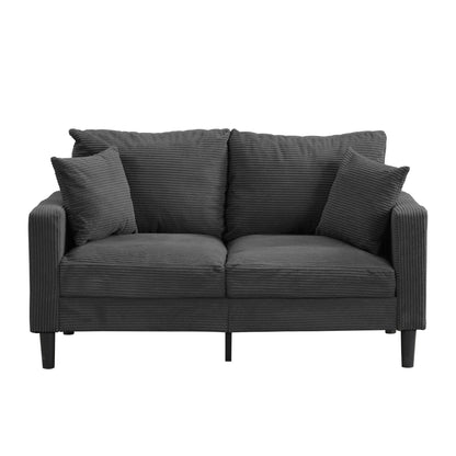 Modern upholstered 3-seater and 2-seater sofa set in charcoal ribbed fabric with plush cushions on Tampa Home & Garden Store