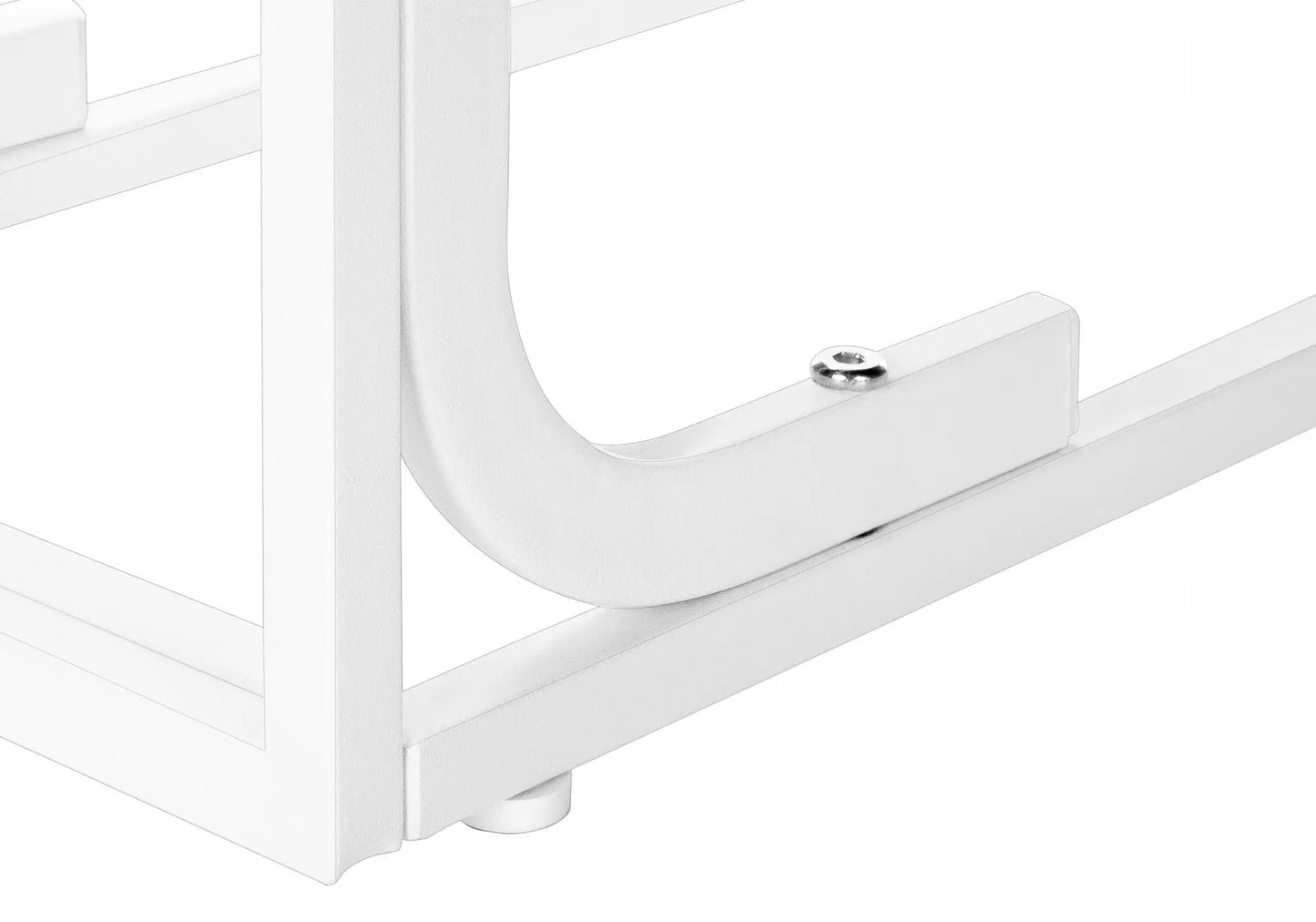 C-Shaped white metal accent table with curved shelf chair-side Unique Piece Furniture on Tampa Home & Garden Store
