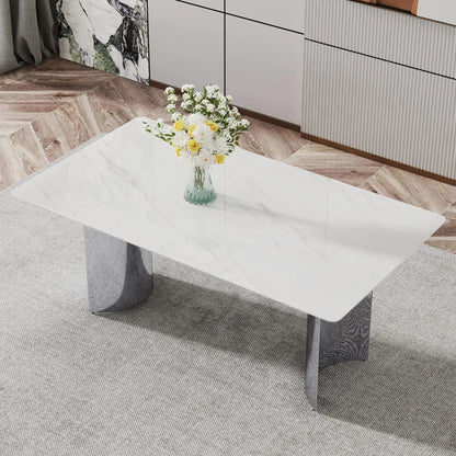 Modern Minimalist Dining Table with Marble Top
