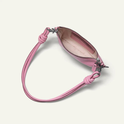 Will Leather Goods Turin Convertible Zip Pouch pink Italian leather with zipper pink strap on Tampa Home & Garden Store
