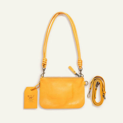 Turin Convertible Zip Pouch Italian Leather yellow crossbody bag by Will Leather Goods on Tampa Home & Garden Store