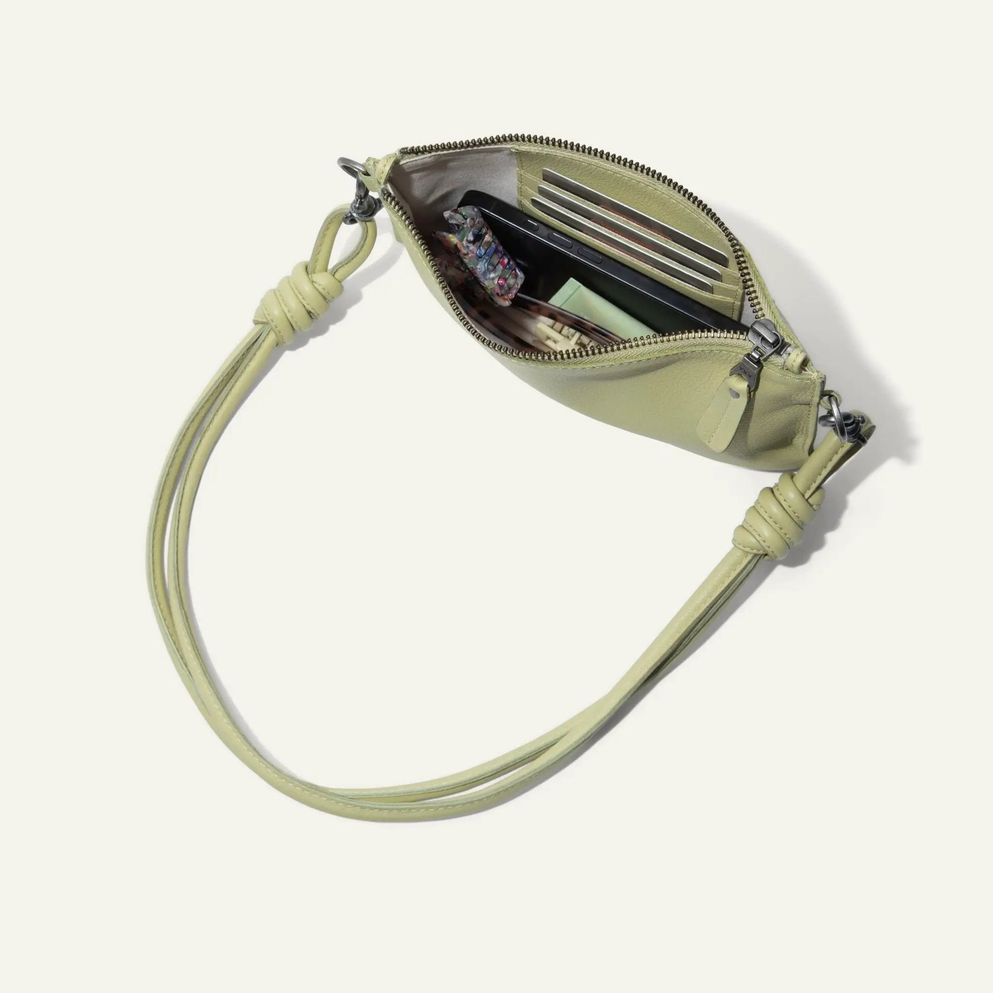 Turin Convertible Zip Pouch olive green with card slots wrist strap by Will Leather Goods on Tampa Home & Garden Store