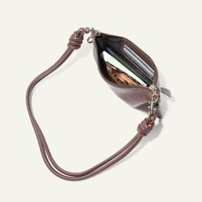 Turin Convertible Zip Pouch Italian Leather by Will Leather Goods in brown with card slots on Tampa Home & Garden Store
