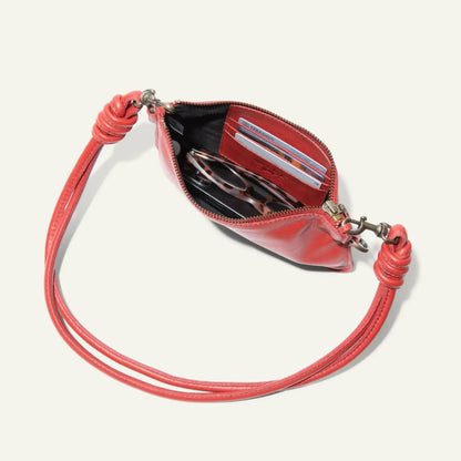 Turin Zip Pouch Italian Leather red braided strap with card slots by Will Leather Goods on Tampa Home & Garden Store