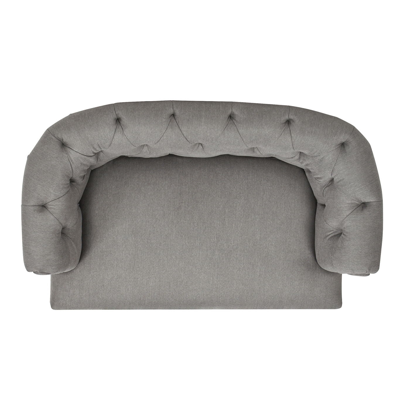 Kiki Chesterfield dog sofa bed Medium gray fabric with tufted arms HouseOfZazla on Tampa Home & Garden Store