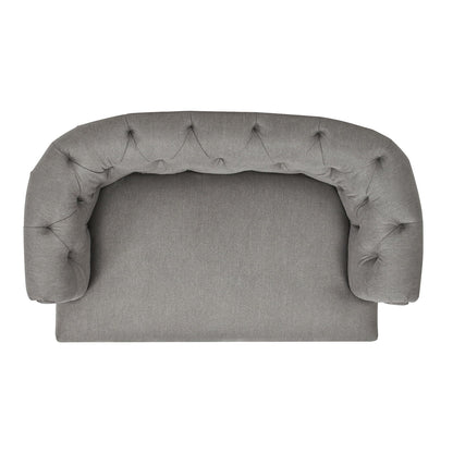 Kiki Chesterfield dog sofa bed Medium gray fabric with tufted arms HouseOfZazla on Tampa Home & Garden Store