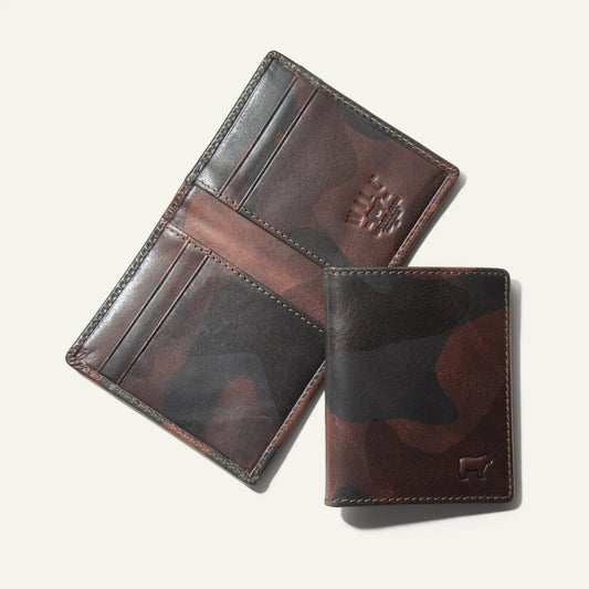 Military Front Pocket Wallet in Italian Leather by Will Leather Goods with card slots and camo on Tampa Home & Garden Store