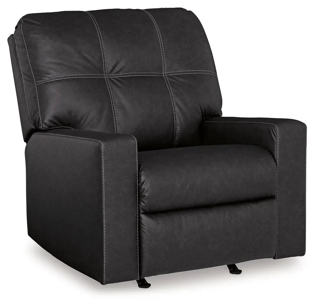 Barlin Mills Rocker Recliner in black faux leather by Unique Piece Furniture, rocker chair on Tampa Home & Garden Store