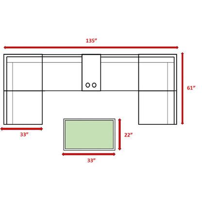 Stylish Modular Wicker Patio Seating Group, 4-piece outdoor set with 135x61 inch layout on Tampa Home & Garden Store