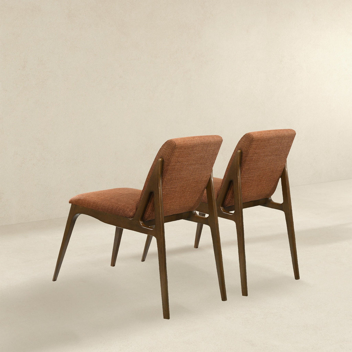 3-piece dining chair set with light brown beige fabric upholstery and wooden legs HouseOfZazla on Tampa Home & Garden Store