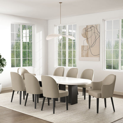 Modern Solid Beech Wood and Vegan Armchair