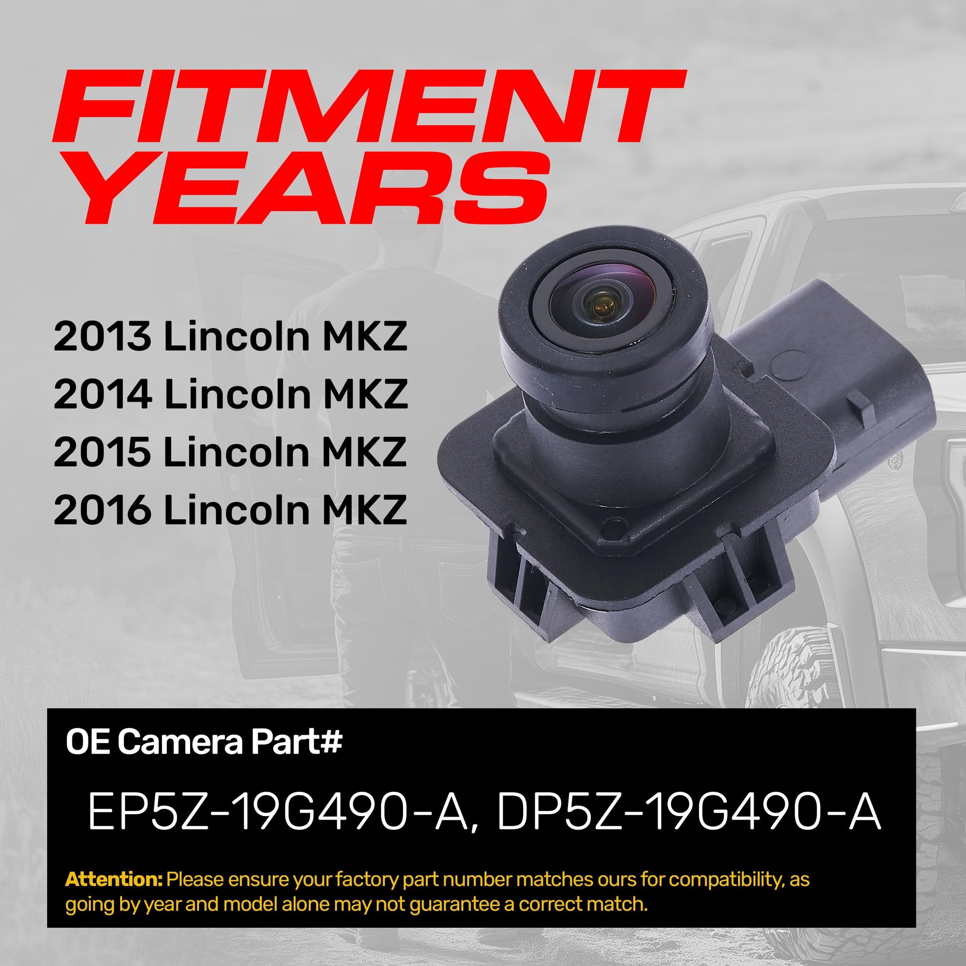 Backup camera Master Tailgaters OE for Lincoln MKZ (2013–2016), DP5Z-19G490-A on Tampa Home & Garden Store