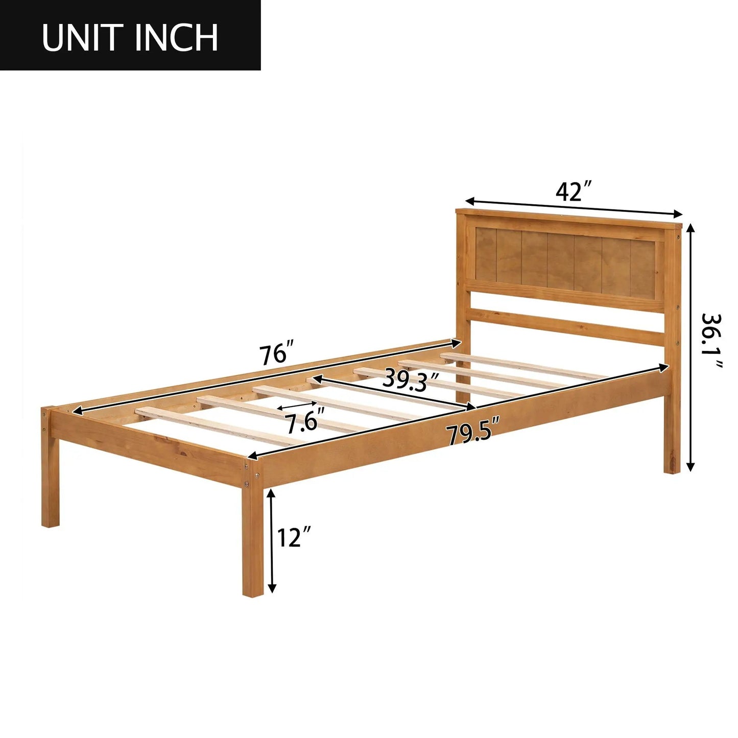 Platform Bed Frame With Headboard in Espresso