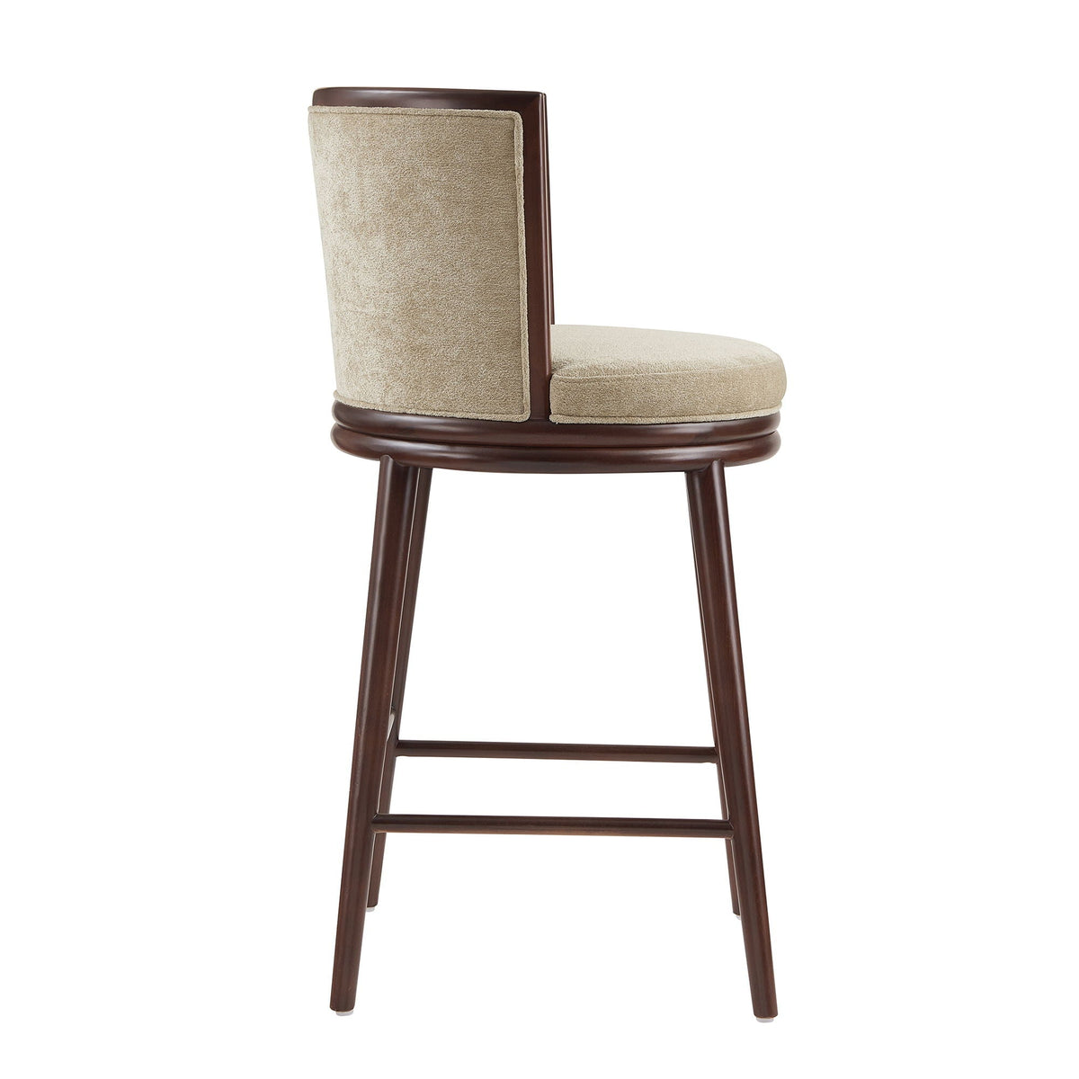 Evalyn Barstool by HouseOfZazla, beige fabric seat with dark wood frame, bar height 28–30in on Tampa Home & Garden Store