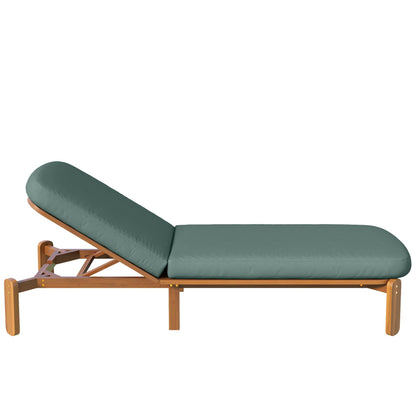 Outdoor Chaise Lounge with Adjustable Backrest, green cushions by HouseOfZazla on Tampa Home & Garden Store