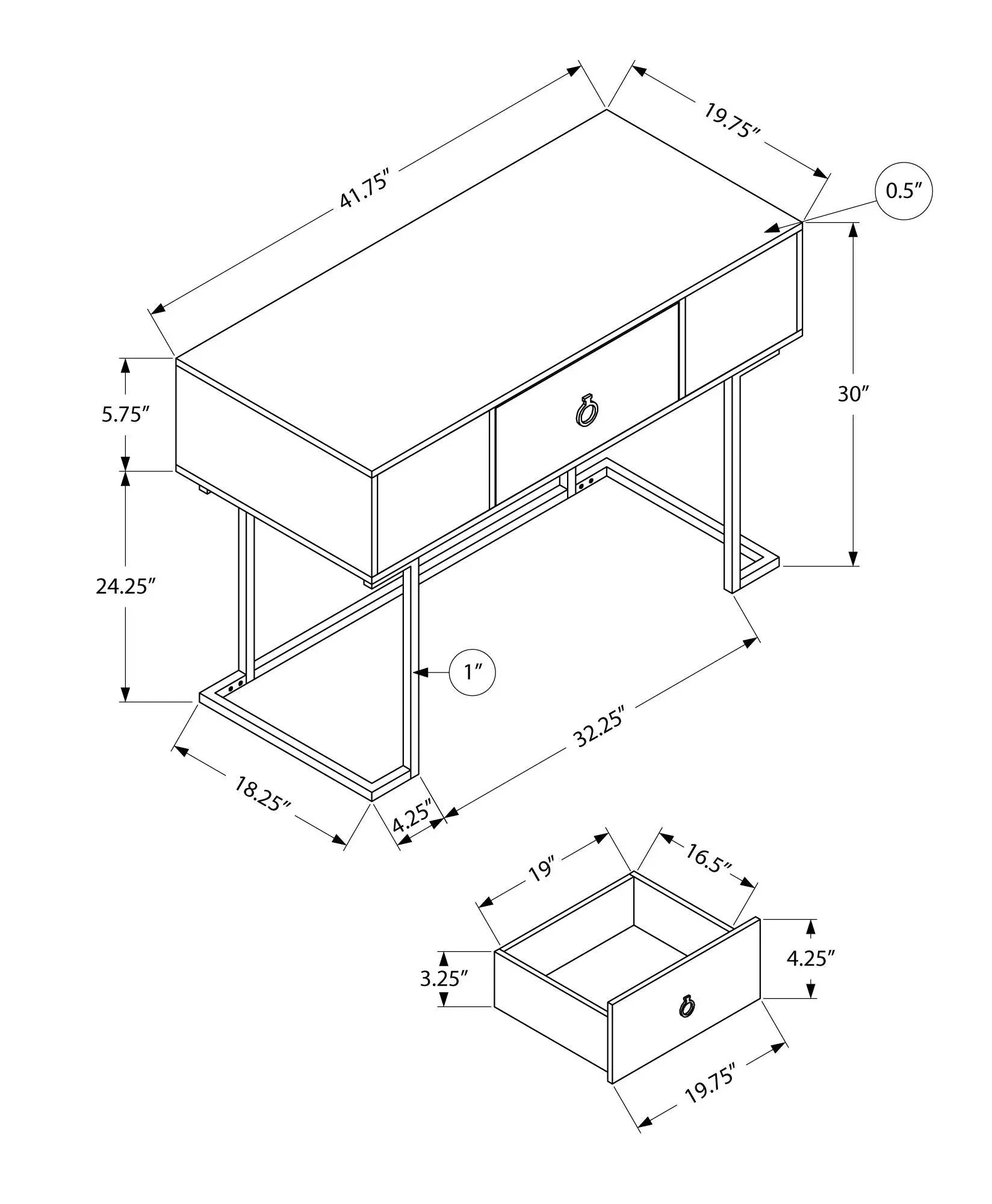 Computer desk for home office glossy finish with storage drawer by Unique Piece Furniture on Tampa Home & Garden Store