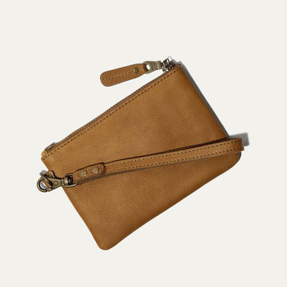 Zip Pouch Small with Wristlet tan leather wallet makeup bag Will Leather Goods on Tampa Home & Garden Store