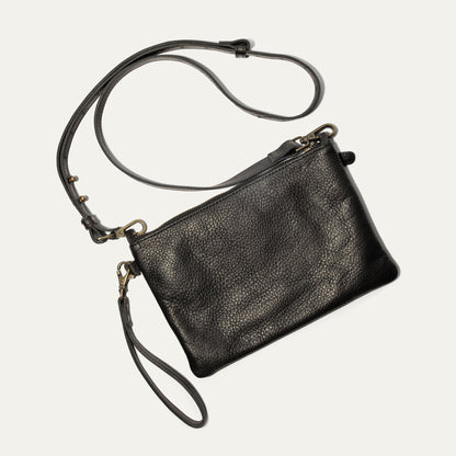 Zip Pouch Medium W/ Crossbody black pebbled leather bag by Will Leather Goods on Tampa Home & Garden Store