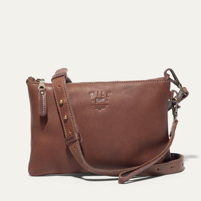 Will Leather Goods Zip Pouch Medium W/ Crossbody brown leather bag on Tampa Home & Garden Store
