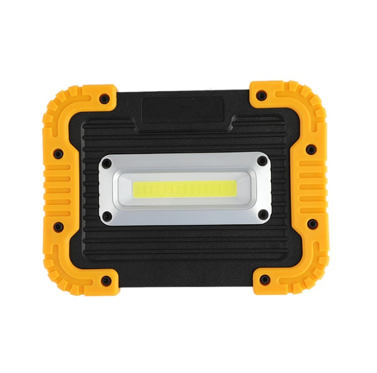 LED camping lantern rechargeable handheld torch in black with yellow corner guards on Tampa Home & Garden Store