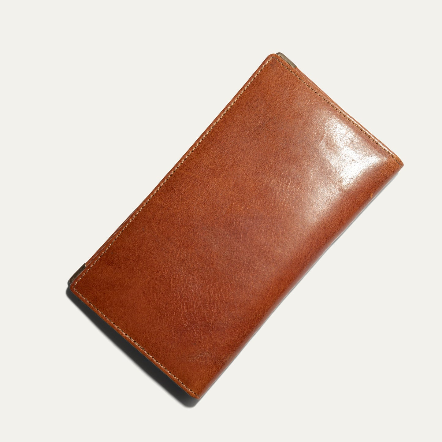 William Pocket Secretary Wallet card case in brown leather with stitching by Will Leather Goods on Tampa Home & Garden Store