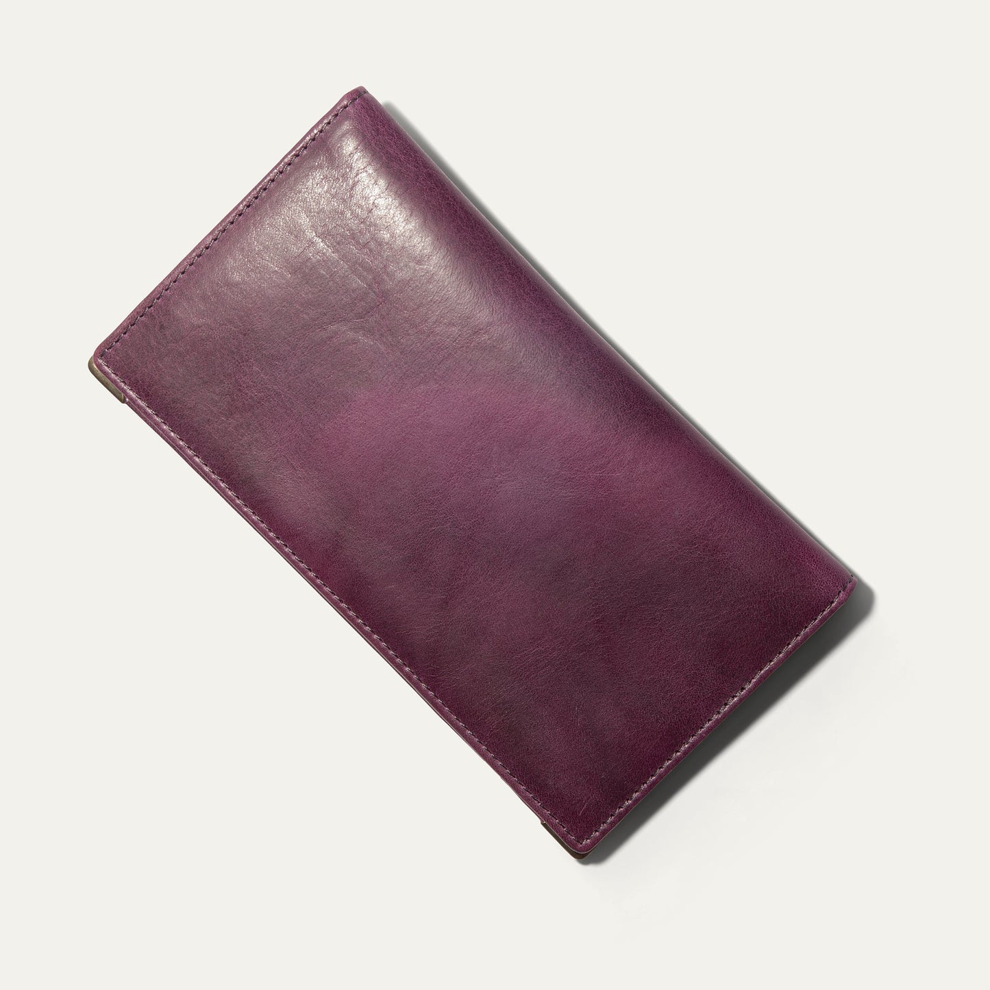 William Pocket Secretary Wallet wine leather with stitched corner on Tampa Home & Garden Store