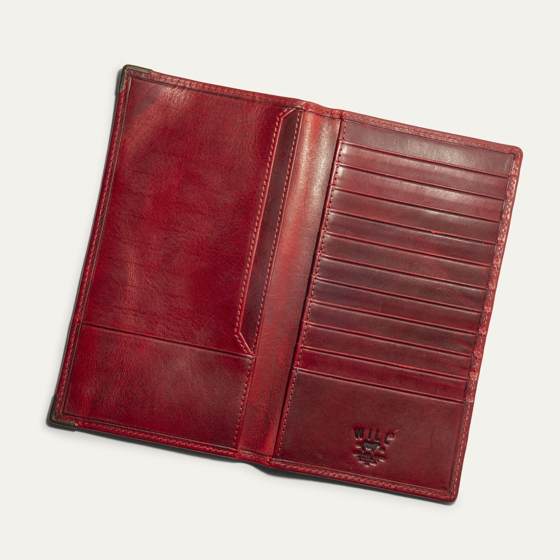 William Pocket Secretary Wallet burgundy leather with card slots Will Leather Goods on Tampa Home & Garden Store